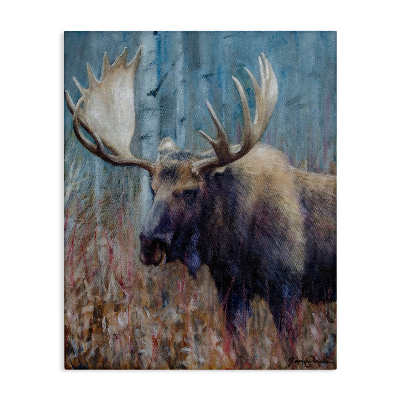 Stupell Industries Expressive Moose in Forest Canvas, design by James Corwin